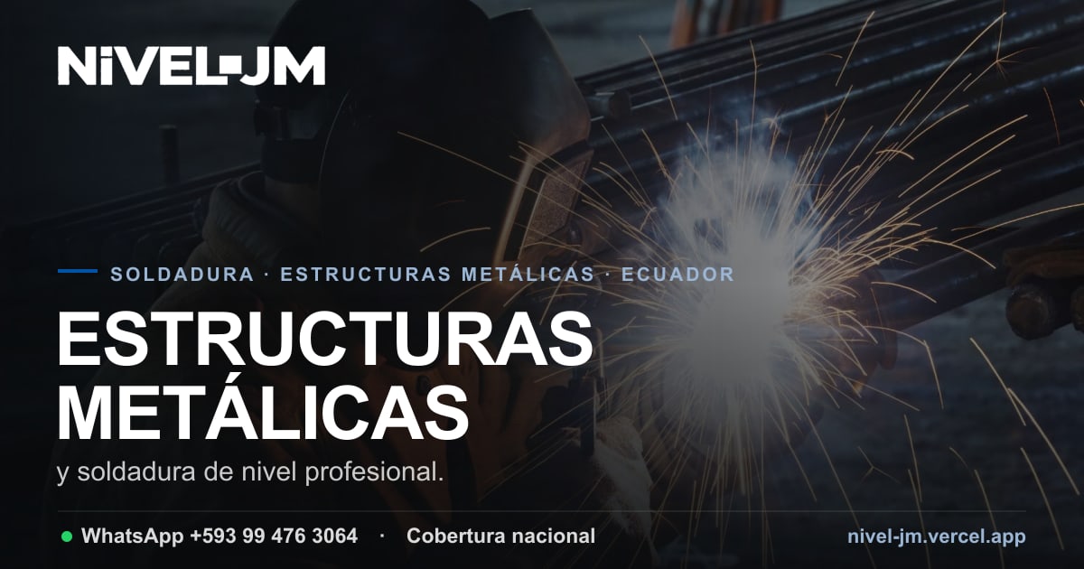 Captura del sitio web de NIVEL JM, taller de estructuras metálicas